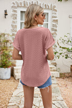 Load image into Gallery viewer, Simple Wonder Round Neck Eyelet Short Sleeve Top (multiple color options)
