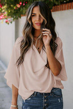 Load image into Gallery viewer, Breeze Whisperer Short Sleeve Draped Blouse (multiple color options)
