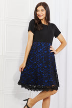 Load image into Gallery viewer, Sweet Valor Contrasting Lace Midi Dress
