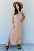 Load image into Gallery viewer, Good Energy Cami Side Slit Maxi Dress in Camel
