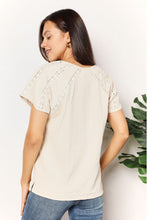 Load image into Gallery viewer, The Little Details Crochet Buttoned Short Sleeves Top

