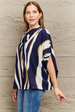 Load image into Gallery viewer, Effortless Elegance Tie Neck Printed Slit Sleeve Blouse
