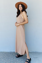 Load image into Gallery viewer, Good Energy Cami Side Slit Maxi Dress in Camel
