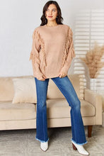 Load image into Gallery viewer, Tassel Along Detail Long Sleeve Sweater
