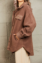 Load image into Gallery viewer, Cozy Girl Button Down Shacket in Coffee Brown
