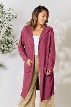 Load image into Gallery viewer, Cover Me Up In Comfort  Ribbed Open Front Long Sleeve Cardigan
