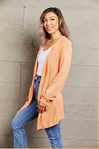 Pumpkin Patch Perfection Ribbed Open Front Cardigan