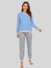 Load image into Gallery viewer, Playful Pair Long Sleeve Top and Polka Dot Pajama Pants Set (multiple color options)
