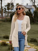 Load image into Gallery viewer, Falling Leaves Ribbed Button-UP Cardigan with Pockets
