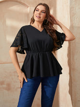 Load image into Gallery viewer, Forever Beautiful V-Neck Flutter Sleeve Babydoll Blouse
