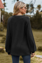 Load image into Gallery viewer, Always On Time Notched Neck Raglan Sleeve Blouse
