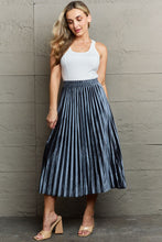 Load image into Gallery viewer, Whimsy Waltz Accordion Pleated Flowy Midi Skirt in Cloudy Blue
