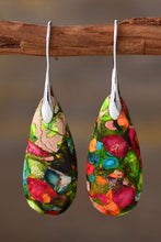 Load image into Gallery viewer, Handcrafted Teardrop Shape Natural Stone Dangle Earrings (multiple color options)
