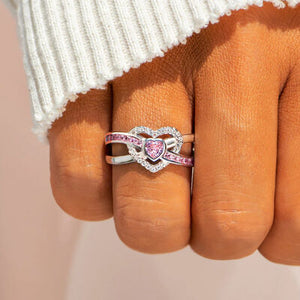 Her Heart's Serenade: Love-infused 925 Sterling Silver Ring (silver or rose gold)