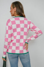 Load image into Gallery viewer, Checkmate Chic Checkered Round Neck Sweater (multiple color options)
