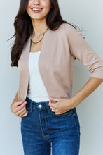 Load image into Gallery viewer, My Favorite 3/4 Sleeve Cropped Cardigan in Khaki
