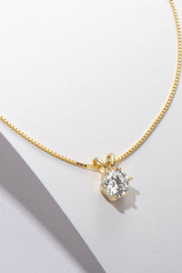 Stellar Luminescence 925 Sterling Silver 1 Carat Moissanite Pendant Necklace (silver or gold)
