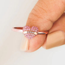 Load image into Gallery viewer, Mother&#39;s Embrace: MOM 925 Sterling Silver Rose Gold Engraved Ring

