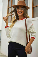 Load image into Gallery viewer, Snow-Capped Peaks Round Neck Long Sleeve Waffle-Knit Sweater (multiple color options)

