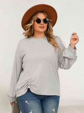 Load image into Gallery viewer, Sweet Impressions Round Neck Ruched Long Sleeve Top
