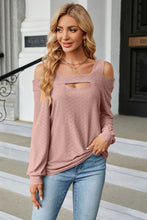 Load image into Gallery viewer, Chill Out Cold Shoulder Square Neck Cutout Blouse (multiple color options)
