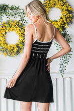 Load image into Gallery viewer, Following Seas Striped Spaghetti Strap Belted Dress
