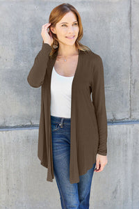 Basic Moments Open Front Long Sleeve Cardigan (multiple color options)
