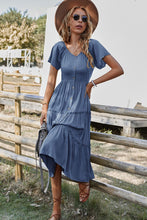 Load image into Gallery viewer, Happiness Defined Short Sleeve Frill Trim Buttoned Dress (2 color options)
