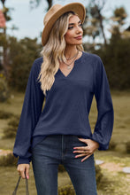 Load image into Gallery viewer, Always On Time Notched Neck Raglan Sleeve Blouse
