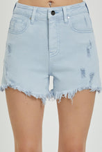 Load image into Gallery viewer, High Rise Distressed Detail Denim Shorts by Risen
