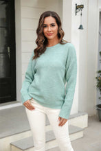 Load image into Gallery viewer, Happy Hearts Round Neck Ribbed Long Sleeve Sweater (multiple color options)
