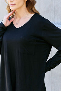 Everyday Happiness V-Neck Long Sleeve Top (multiple color options)