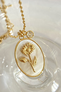 Blooming Beauty Birth Month Flower Shell Pendant Necklace (all months)