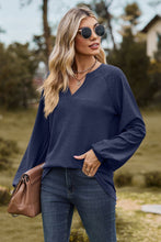 Load image into Gallery viewer, Always On Time Notched Neck Raglan Sleeve Blouse
