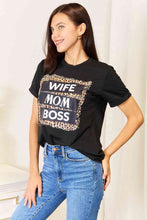 Load image into Gallery viewer, WIFE MOM BOSS Leopard Graphic T-Shirt
