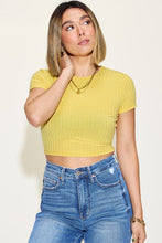 Load image into Gallery viewer, Your Go To Basic Ribbed Round Neck Short Sleeve Cropped T-Shirt (multiple color options)
