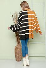 Load image into Gallery viewer, Caramel Comfort Striped Dropped Shoulder Round Neck Top
