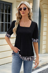 Square Neck Half Sleeve Top (multiple color options)