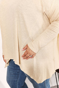 Snuggle Bliss Oversized Super Soft Ribbed Top in Cream