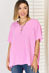 All Smiles Texture Short Sleeve T-Shirt in Candy Pink