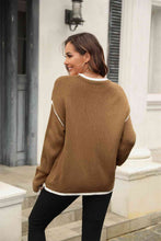 Load image into Gallery viewer, Snow-Capped Peaks Round Neck Long Sleeve Waffle-Knit Sweater (multiple color options)
