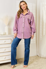 Load image into Gallery viewer, Cozy Girl Button Down Shacket in Lavender

