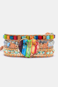 Handcrafted Imperial Jasper & Crystal Layered Wrap Bracelet