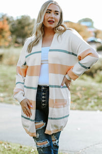 Cozy Cottage Striped Open Front Cardigan