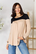 Load image into Gallery viewer, Just For You Contrast Long Sleeve Ruched Blouse
