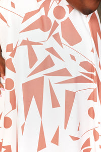 Iced Tea Afternook Printed Surplice Balloon Sleeve Dress (2 color options)