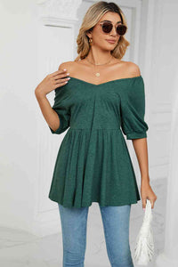 Basic Bliss V-Neck Babydoll Top (multiple color options)