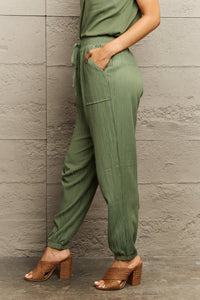City Moves Tie Waist Long Pants with Pocket