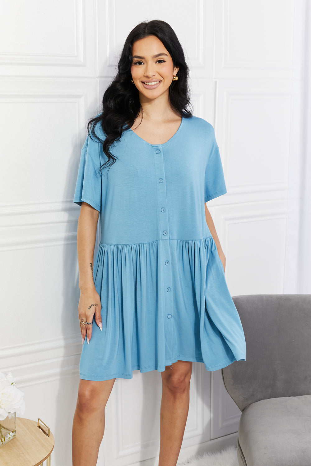 Oh Sweet Spring Button Up Flare Dress