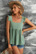 Load image into Gallery viewer, A Day On The Boat Ruffled Square Neck Babydoll Blouse (2 color options)
